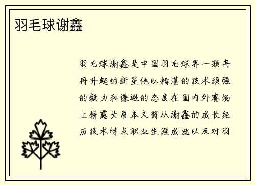 羽毛球谢鑫